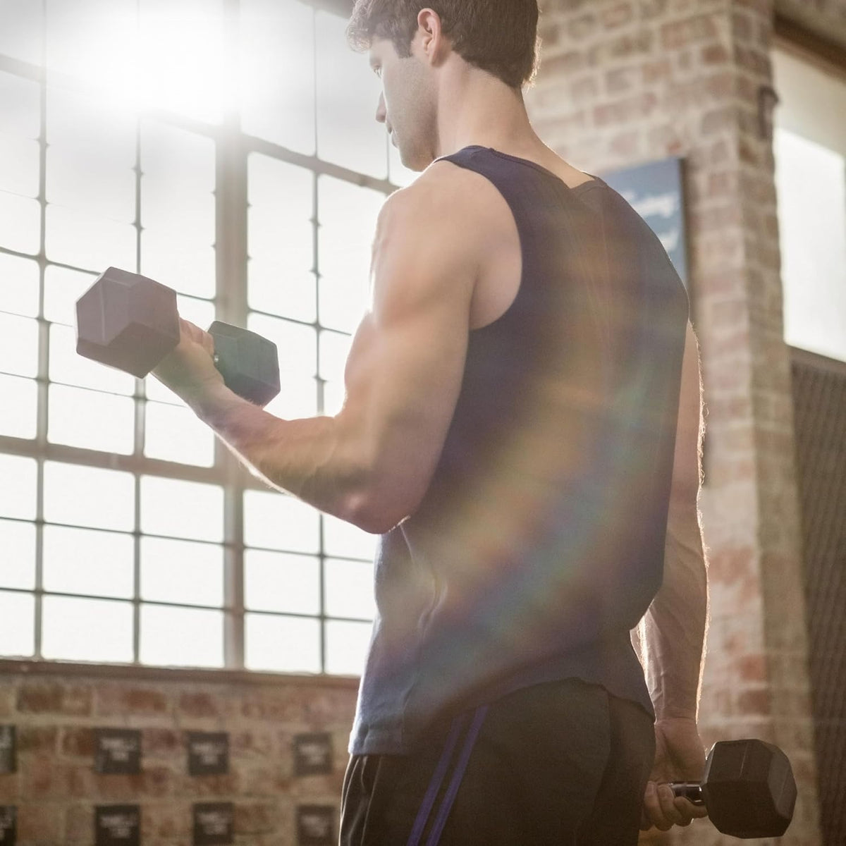 Hex Rubber Coated Dumbbells