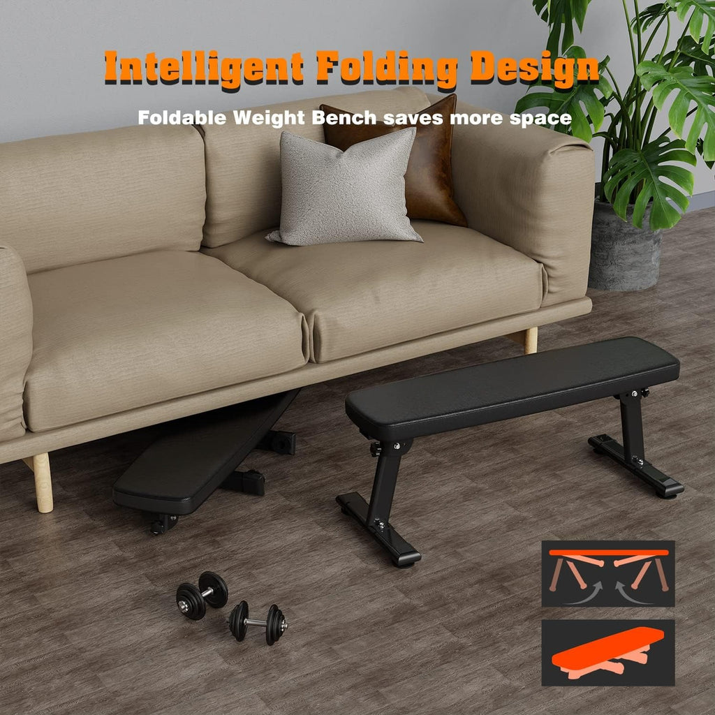 Foldable Flat Home Weight Training Bench