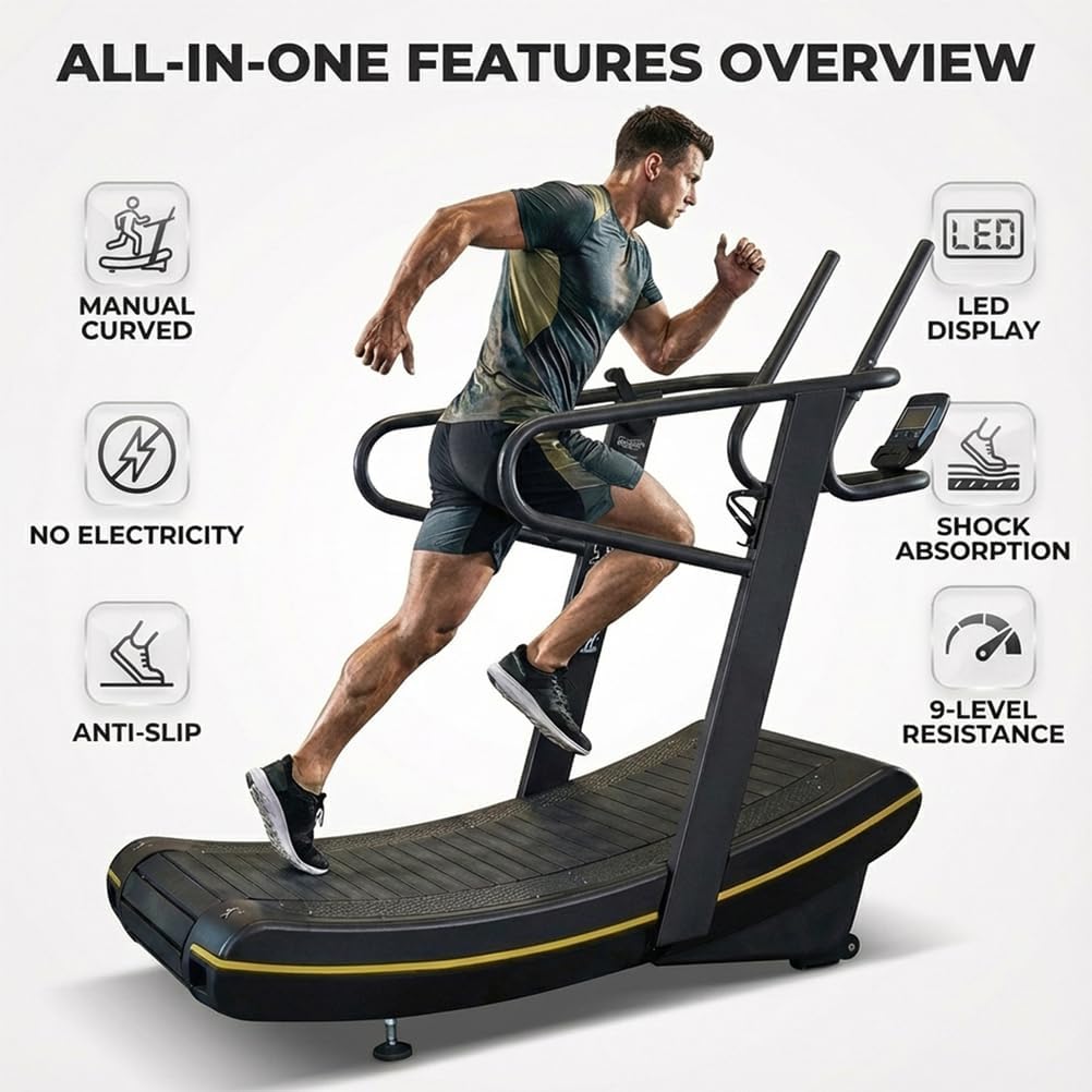 Self‑Driven Curved Cardio Treadmill