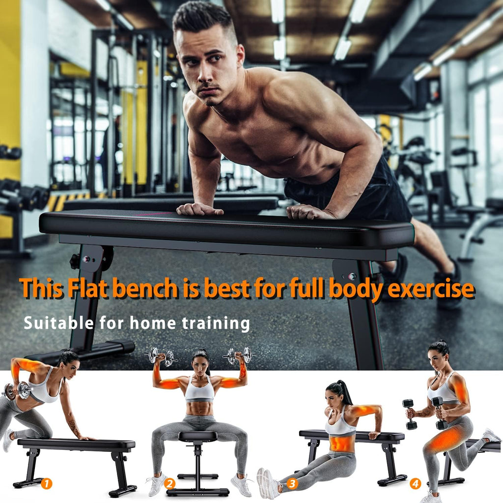 Foldable Flat Home Weight Training Bench