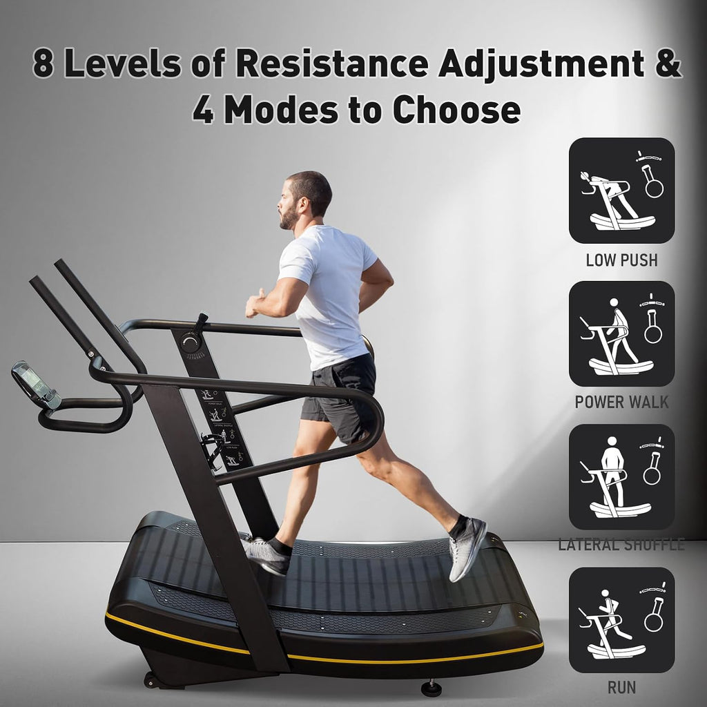Home Gym Curved Non‑Electric Treadmill