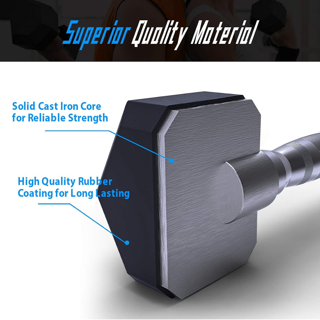 Rubber Hex Cast Iron Dumbbell Weight Pair