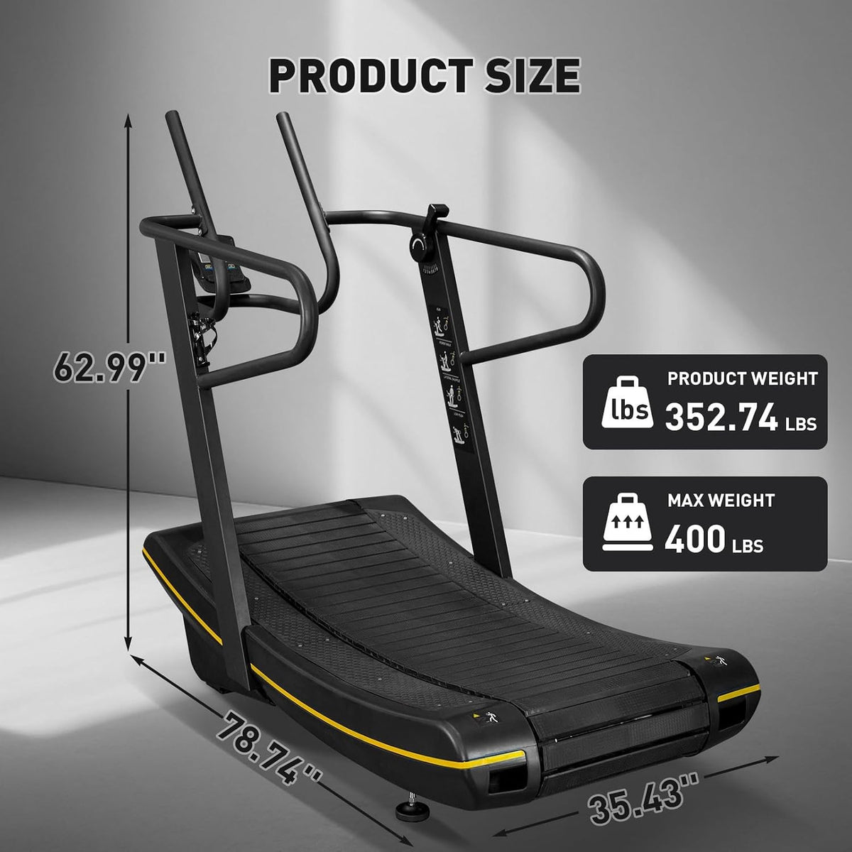 Home Gym Curved Non‑Electric Treadmill