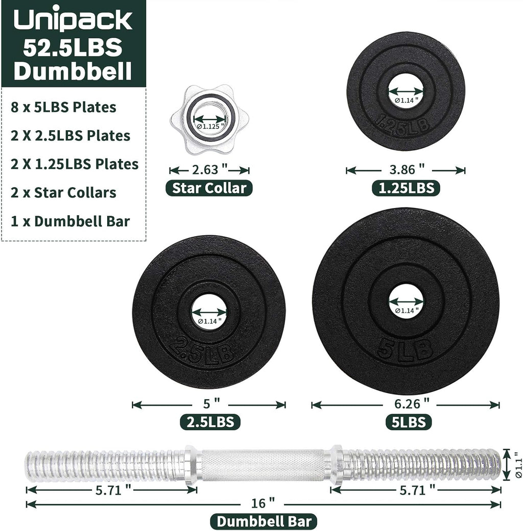 Cast Iron Adjustable Dumbbell Weight Set