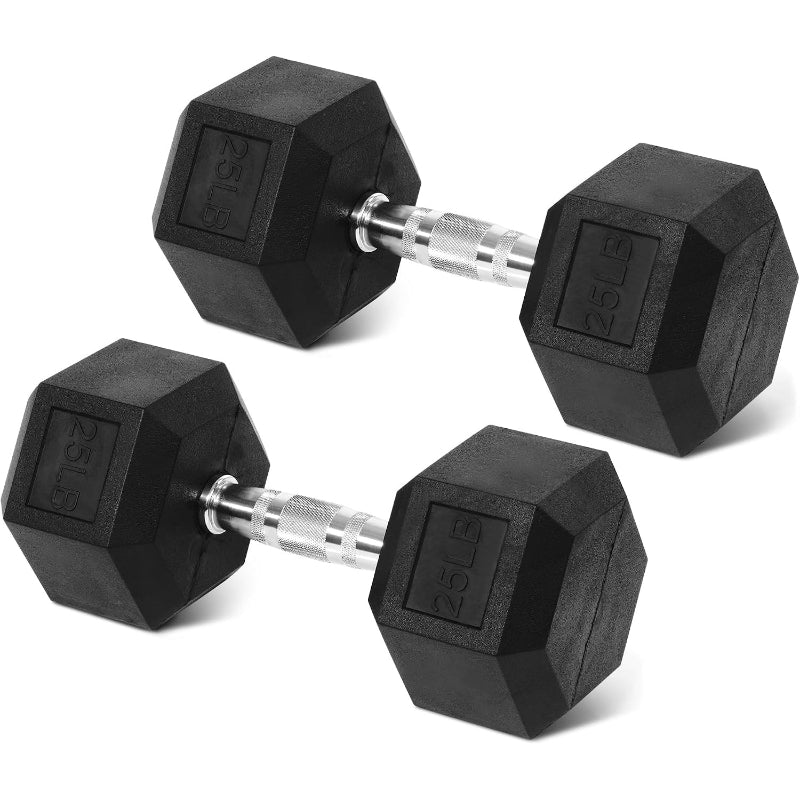 Rubber Hex Home Gym Strength Dumbbell Set