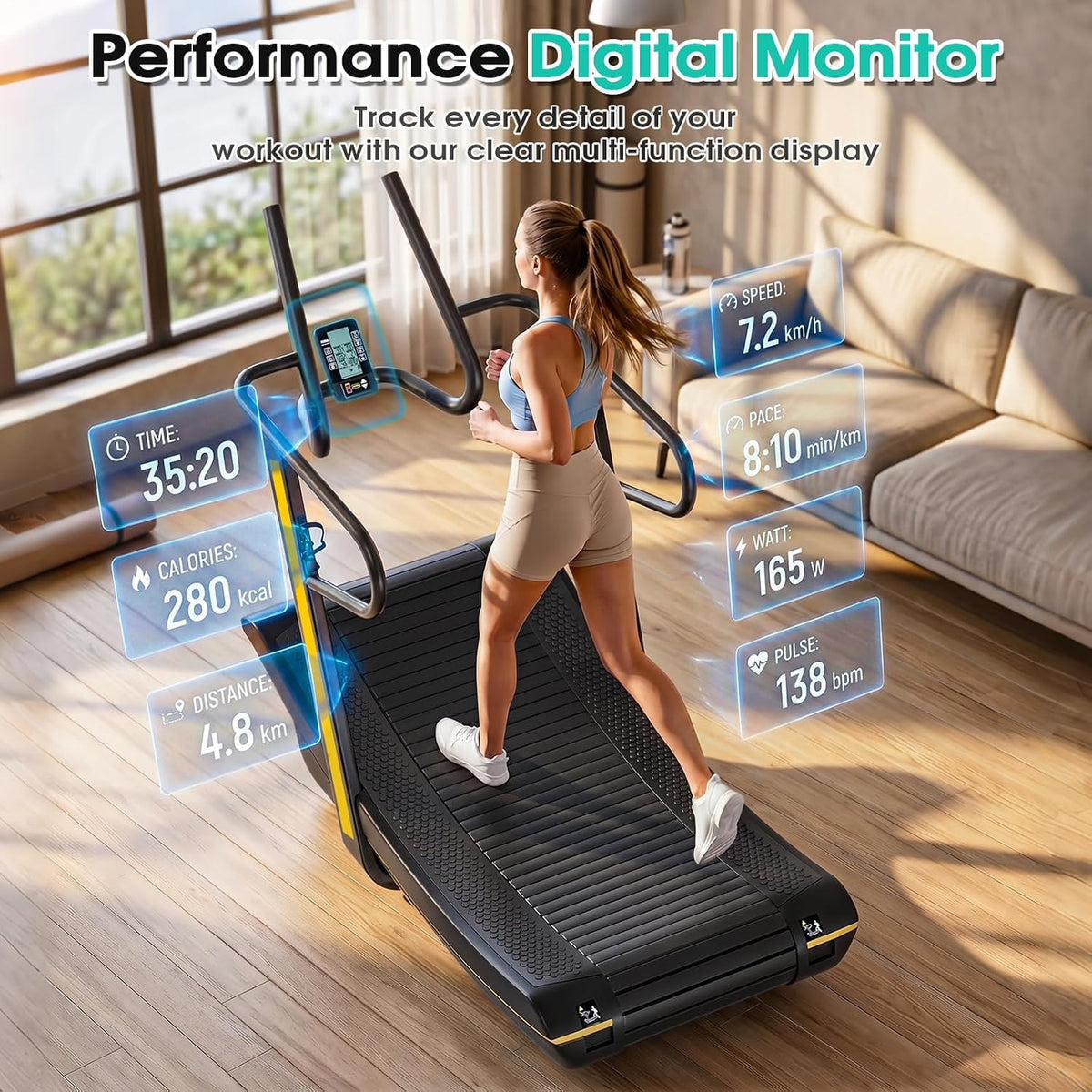 Gym Home Manual Curved Treadmill