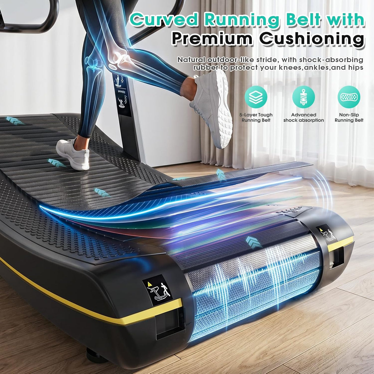 Self‑Propelled Curved Non‑Electric Treadmill