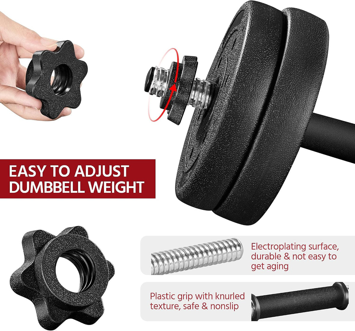 Spinlock Adjustable Free Weight Dumbbell Set