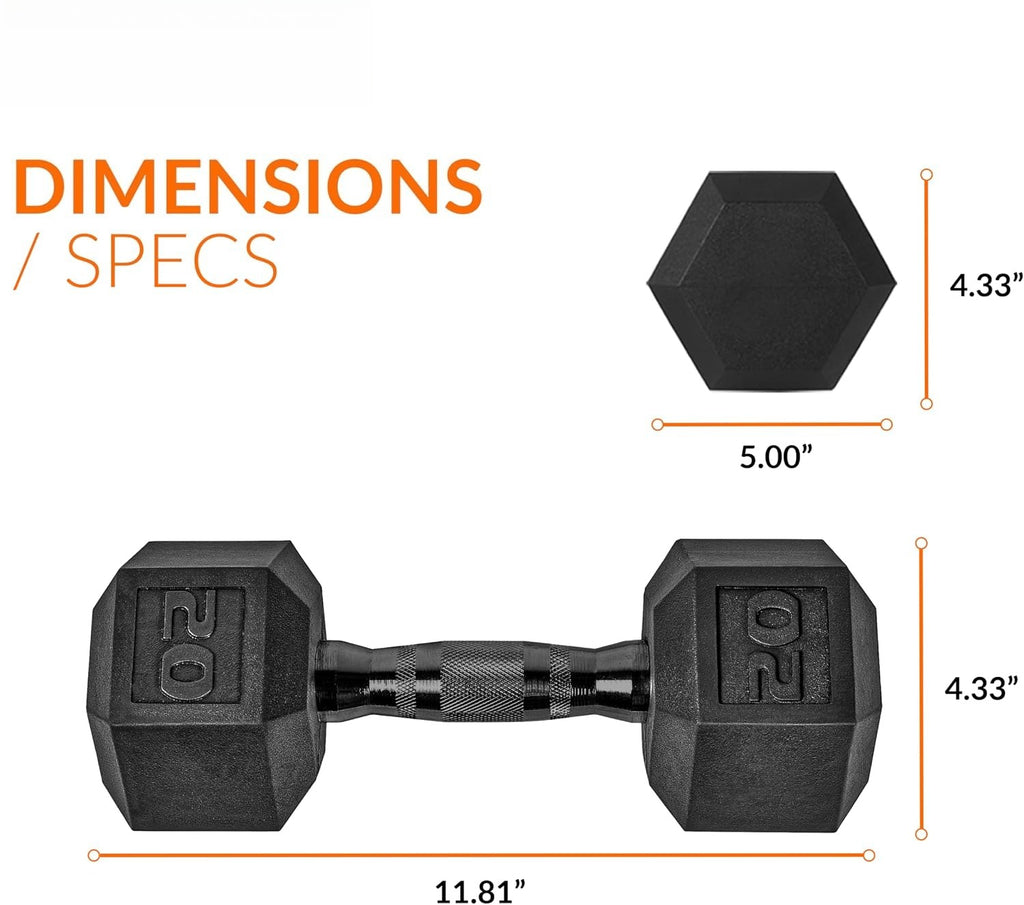 Hex Rubber Coated Dumbbells