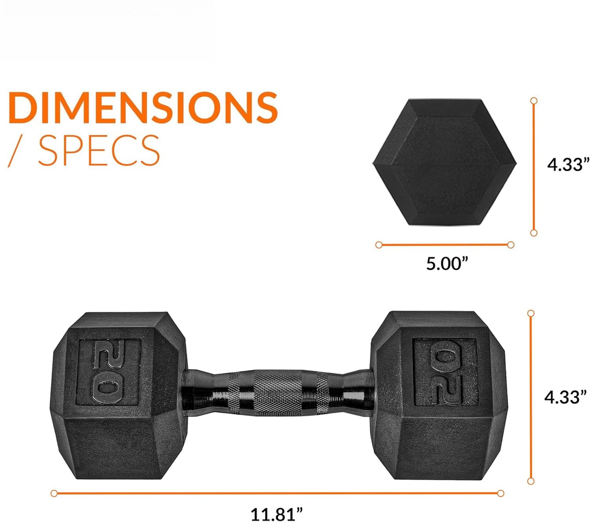 Hex Rubber Coated Dumbbells