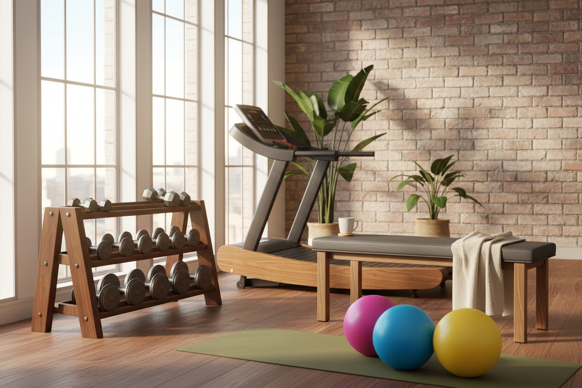 Warm Home Gym Scene